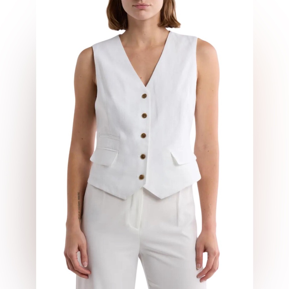DKNY Linen Blend Vest